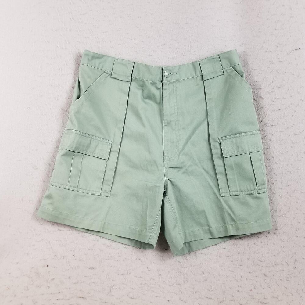 Weekender Shorts Mens 38 Sage Green Cargo Elastic Waist Pleated Pockets Outdoor
